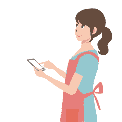 イラスト：女性がスマホを操作している